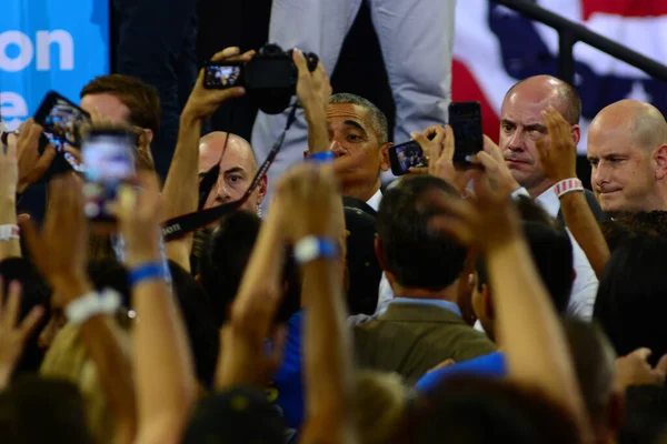 Presidente Barack Obama Organizó Mitin Campaña Para Candidata Presidencial Hillary — Foto de Stock