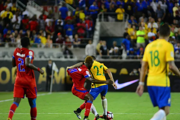 Brasil Enfrenta Haití Durante Copa América Centenario Orlando Florida Camping — Foto de Stock