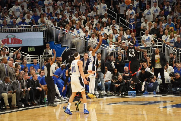 Orlando Magic Hosts Toronto Rapters Během Prvního Kola Play Nba — Stock fotografie