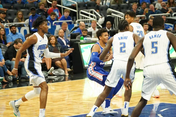 Orlando Magic Empfängt Sonntag Oktober 2019 Die Philadelphia 76Ers Amway — Stockfoto