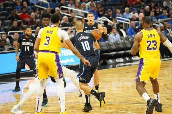 Orlando Magic Acoge Los Angeles Lakers Amway Center Orlando Forida — Foto de Stock