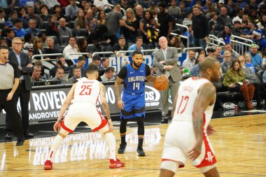Orlando Magic, 13 Aralık 2019 Cuma günü Orlando, Florida 'daki Amway Center' da Houston Rockets 'a ev sahipliği yapıyor.