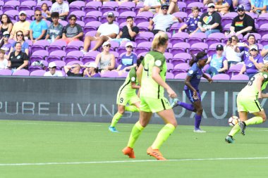 Orlando Pride 21 Temmuz 2018 'de Orlando Florida' daki Exploria Stadyumu 'nda Seattle Reign FC' ye ev sahipliği yapmaktadır. Fotoğraf: Marty Jean-Louis