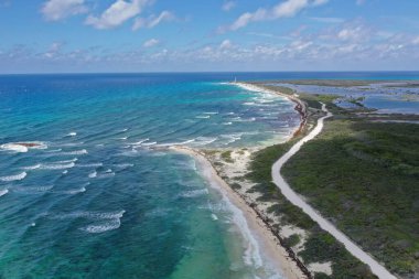 Meksika 'nın çok güzel Cozumel şehrinde güzel bir deniz feneri.. 
