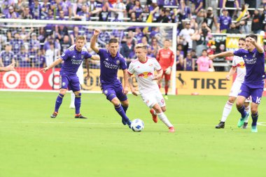 Orlando City, 31 Mart 2018 tarihinde Orlando Florida 'daki Exploria Stadyumu' nda New York Red Bulls 'a ev sahipliği yapmaktadır. Fotoğraf: Marty Jean-Louis