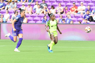 Orlando Pride 21 Temmuz 2018 'de Orlando Florida' daki Exploria Stadyumu 'nda Seattle Reign FC' ye ev sahipliği yapmaktadır. Fotoğraf: Marty Jean-Louis