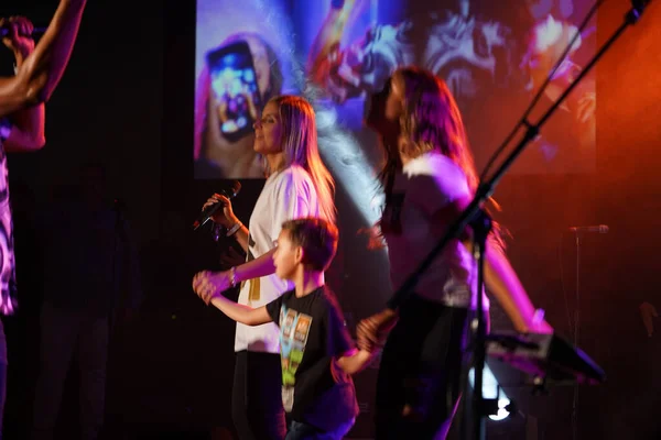 Miel San Marcos Band Uppträder Iglesia Dios Pentecostal Tampa Florida — Stockfoto