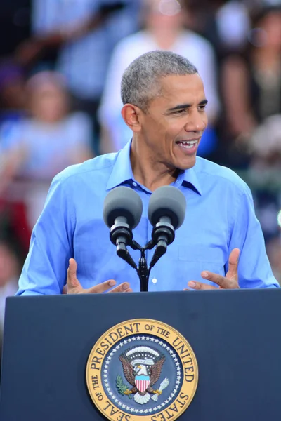 Presidente Barack Obama Habla Mitin Campaña Estadio Heritage Park Osceola — Foto de Stock