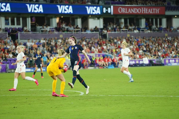 Eua Inglaterra Jogo Durante Copa Shebelieves 2020 Estádio Exploria Orlando — Fotografia de Stock