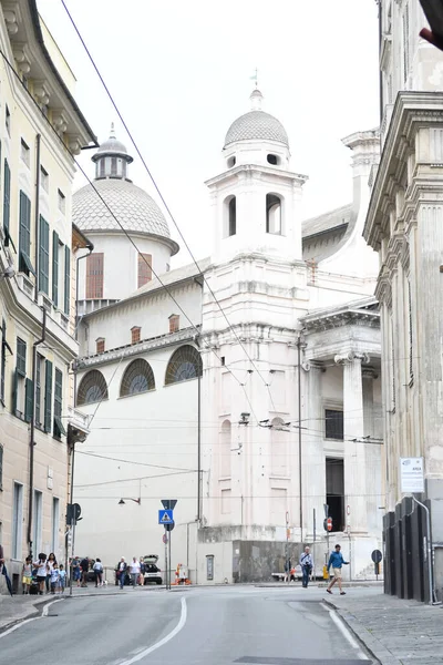 Вуличний Вид Фасадами Красивих Будинків Краєвид Міста Італії — стокове фото