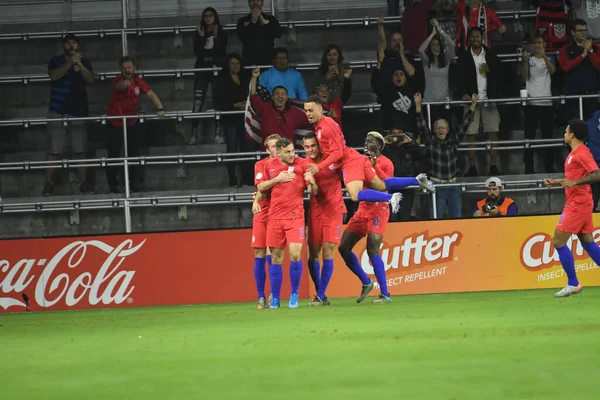 Het Amerikaanse Voetbalteam Organiseert Canada Tijdens Concacaf Nations League Match — Stockfoto