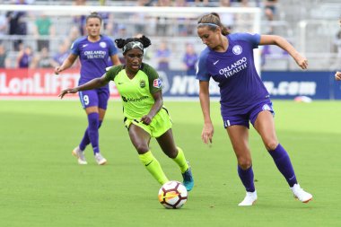 Orlando Pride 21 Temmuz 2018 'de Orlando Florida' daki Exploria Stadyumu 'nda Seattle Reign FC' ye ev sahipliği yapmaktadır. Fotoğraf: Marty Jean-Louis