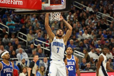 Orlando Magic, Philadelphia 76ers 'ı 13 Kasım 2019 Çarşamba günü Amway Center' da ağırlamaktadır. Fotoğraf: Marty Jean-Louis