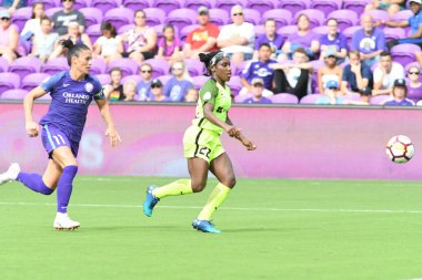 Orlando Pride 21 Temmuz 2018 'de Orlando Florida' daki Exploria Stadyumu 'nda Seattle Reign FC' ye ev sahipliği yapmaktadır. Fotoğraf: Marty Jean-Louis