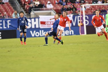 Japonya, İngiltere 'ye karşı Raymond James Stadyumu' nda 5 Mart 2019 'da Tampa Florida' da.  