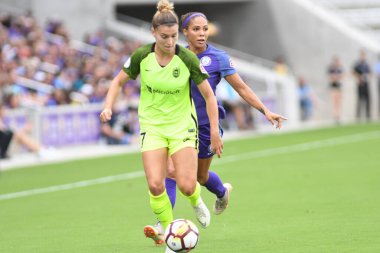 Orlando Pride 21 Temmuz 2018 'de Orlando Florida' daki Exploria Stadyumu 'nda Seattle Reign FC' ye ev sahipliği yapmaktadır. Fotoğraf: Marty Jean-Louis