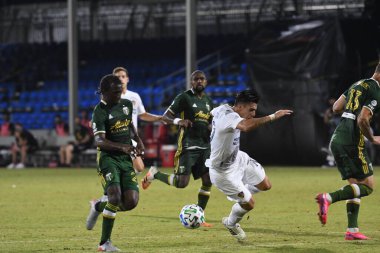 Los Angeles Galaksisi, 14 Temmuz 2020 'de Orlando Florida ABD' deki ESPN Vahşi Spor Dünyası 'nda düzenlenen MLS Sırt Turnuvası sırasında Portland Timbers ile karşı karşıya geldi..