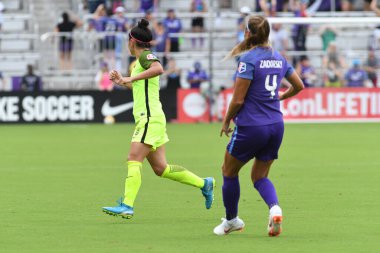 Orlando Pride 21 Temmuz 2018 'de Orlando Florida' daki Exploria Stadyumu 'nda Seattle Reign FC' ye ev sahipliği yapmaktadır. Fotoğraf: Marty Jean-Louis