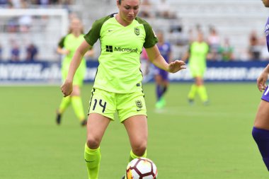 Orlando Pride 21 Temmuz 2018 'de Orlando Florida' daki Exploria Stadyumu 'nda Seattle Reign FC' ye ev sahipliği yapmaktadır. Fotoğraf: Marty Jean-Louis