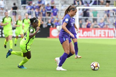 Orlando Pride 21 Temmuz 2018 'de Orlando Florida' daki Exploria Stadyumu 'nda Seattle Reign FC' ye ev sahipliği yapmaktadır. Fotoğraf: Marty Jean-Louis