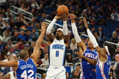Orlando Magic, Philadelphia 76ers 'ı 13 Kasım 2019 Çarşamba günü Amway Center' da ağırlamaktadır. Fotoğraf: Marty Jean-Louis