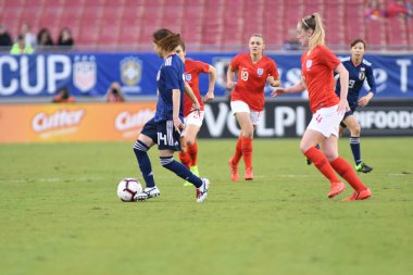 Japonya, İngiltere 'ye karşı Raymond James Stadyumu' nda 5 Mart 2019 'da Tampa Florida' da.