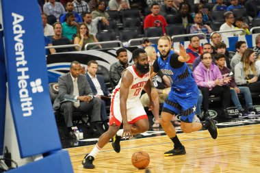 Orlando Magic, 13 Aralık 2019 Cuma günü Orlando, Florida 'daki Amway Center' da Houston Rockets 'a ev sahipliği yapıyor.