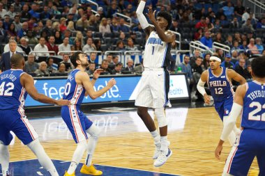 Orlando Magic, Philadelphia 76ers 'ı 13 Kasım 2019 Çarşamba günü Amway Center' da ağırlamaktadır. Fotoğraf: Marty Jean-Louis