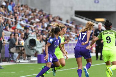 Orlando Pride 21 Temmuz 2018 'de Orlando Florida' daki Exploria Stadyumu 'nda Seattle Reign FC' ye ev sahipliği yapmaktadır. Fotoğraf: Marty Jean-Louis