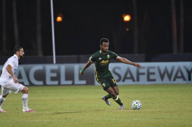 Los Angeles Galaksisi, 14 Temmuz 2020 'de Orlando Florida ABD' deki ESPN Vahşi Spor Dünyası 'nda düzenlenen MLS Sırt Turnuvası sırasında Portland Timbers ile karşı karşıya geldi.