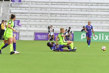 Orlando Pride 21 Temmuz 2018 'de Orlando Florida' daki Exploria Stadyumu 'nda Seattle Reign FC' ye ev sahipliği yapmaktadır. Fotoğraf: Marty Jean-Louis
