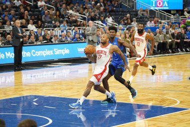 Orlando Magic, 13 Aralık 2019 Cuma günü Orlando, Florida 'daki Amway Center' da Houston Rockets 'a ev sahipliği yapıyor..
