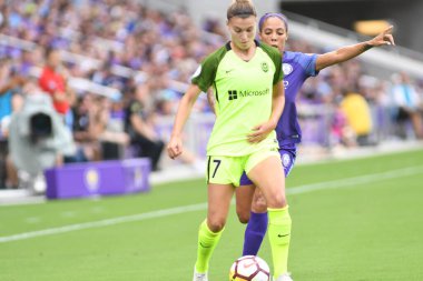 Orlando Pride 21 Temmuz 2018 'de Orlando Florida' daki Exploria Stadyumu 'nda Seattle Reign FC' ye ev sahipliği yapmaktadır. Fotoğraf: Marty Jean-Louis