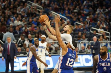 Orlando Magic, Philadelphia 76ers 'ı 13 Kasım 2019 Çarşamba günü Amway Center' da ağırlamaktadır. Fotoğraf: Marty Jean-Louis