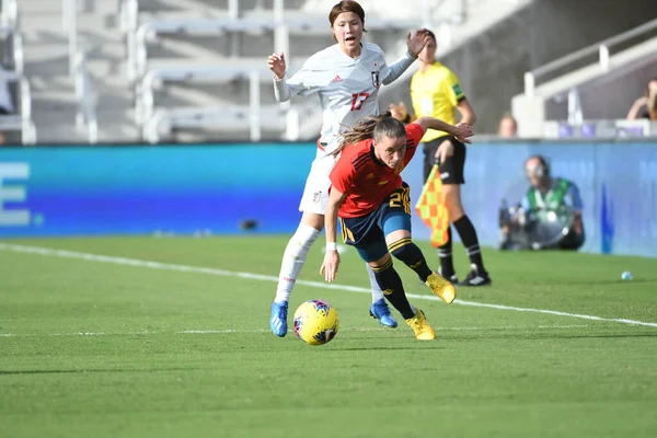 Spanje Japan Match Tijdens 2020 Shebelieves Cup Het Exploria Stadium — Stockfoto