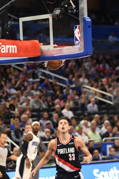 Orlando Magic 25 Ekim 2018 'de Orlando Florida' daki Amway Center 'da Portland Trail Blazers' ı sunar.. 