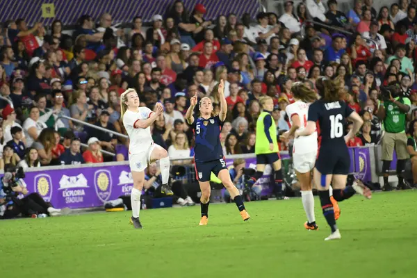 5 Mart 2020 'de Orlando Florida' daki Exploria Stadyumu 'nda düzenlenen 2020 SheBelieves Kupası' nda ABD - İngiltere Karşılaşması 