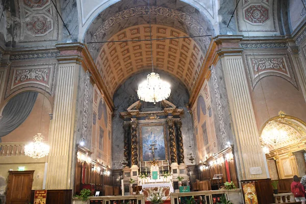 Interior Una Pequeña Iglesia Francia — Foto de Stock