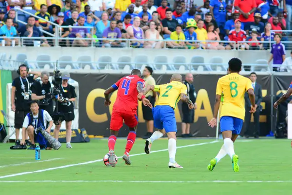 Brasil Enfrenta Haiti Durante Centenário Copa América Orlando Florida Camping — Fotografia de Stock