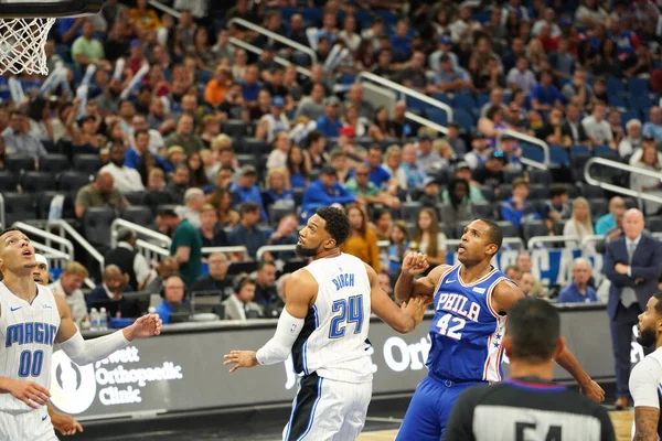 Orlando Magic Φιλοξενεί Τους Philadelphia 76Ers Στο Amway Center Στο — Φωτογραφία Αρχείου