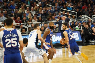 Orlando Magic, Philadelphia 76ers 'ı 13 Kasım 2019 Çarşamba günü Amway Center' da ağırlamaktadır. Fotoğraf: Marty Jean-Louis