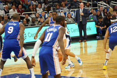Orlando Magic, Philadelphia 76ers 'ı 13 Kasım 2019 Çarşamba günü Amway Center' da ağırlamaktadır. Fotoğraf: Marty Jean-Louis