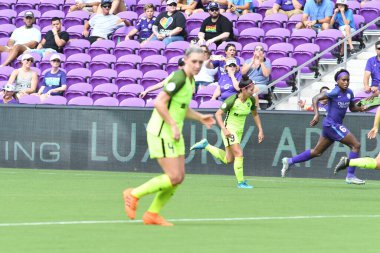 Orlando Pride 21 Temmuz 2018 'de Orlando Florida' daki Exploria Stadyumu 'nda Seattle Reign FC' ye ev sahipliği yapmaktadır. Fotoğraf: Marty Jean-Louis