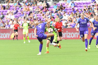 Orlando Pride 21 Temmuz 2018 'de Orlando Florida' daki Exploria Stadyumu 'nda Seattle Reign FC' ye ev sahipliği yapmaktadır. Fotoğraf: Marty Jean-Louis