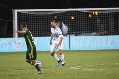 Los Angeles Galaksisi, 14 Temmuz 2020 'de Orlando Florida ABD' deki ESPN Vahşi Spor Dünyası 'nda düzenlenen MLS Sırt Turnuvası sırasında Portland Timbers ile karşı karşıya geldi..
