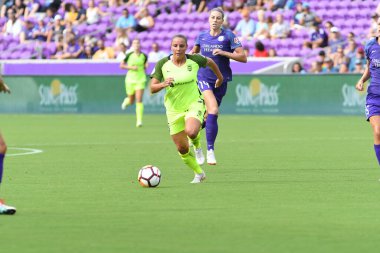Orlando Pride 21 Temmuz 2018 'de Orlando Florida' daki Exploria Stadyumu 'nda Seattle Reign FC' ye ev sahipliği yapmaktadır. Fotoğraf: Marty Jean-Louis