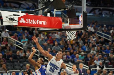 Orlando Magic, Philadelphia 76ers 'ı 13 Kasım 2019 Çarşamba günü Amway Center' da ağırlamaktadır. Fotoğraf: Marty Jean-Louis
