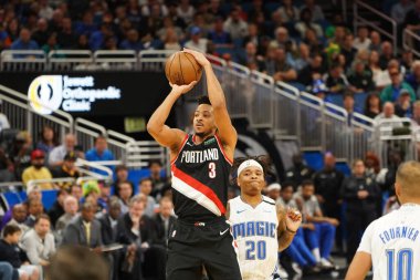 Portland Traillblazers oyuncusu CJ Mccollum 2 Mart 2020 tarihinde Orlando Florida 'daki Amway Center' da oynanan maçta şut çekti..  