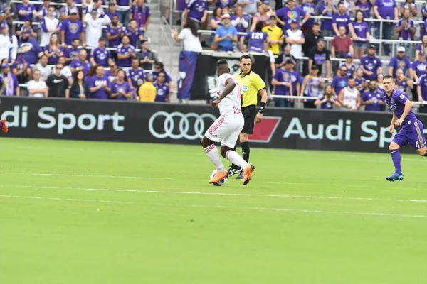 Orlando City, 31 Mart 2018 tarihinde Orlando Florida 'daki Exploria Stadyumu' nda New York Red Bulls 'a ev sahipliği yapmaktadır. Fotoğraf: Marty Jean-Louis