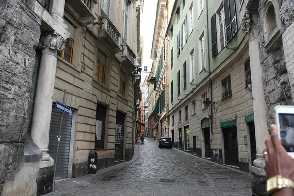 Vista Rua Com Fachadas Belos Edifícios Vista Urbana Itália — Fotografia de Stock